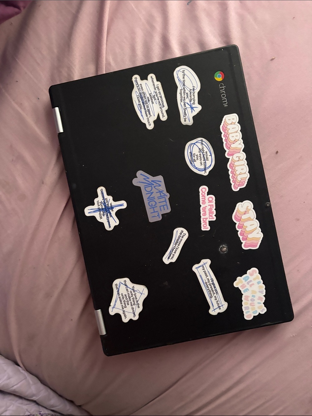Acer Black Chromebook Laptop with Colorful Sticker Accents